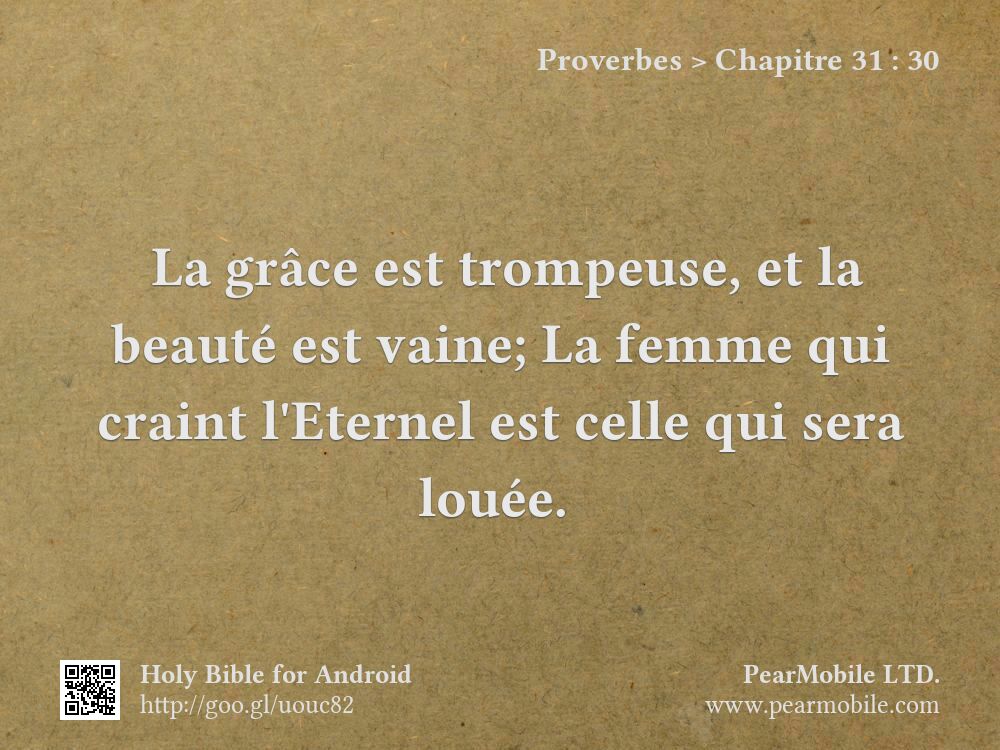 Proverbes, Chapitre 31:30